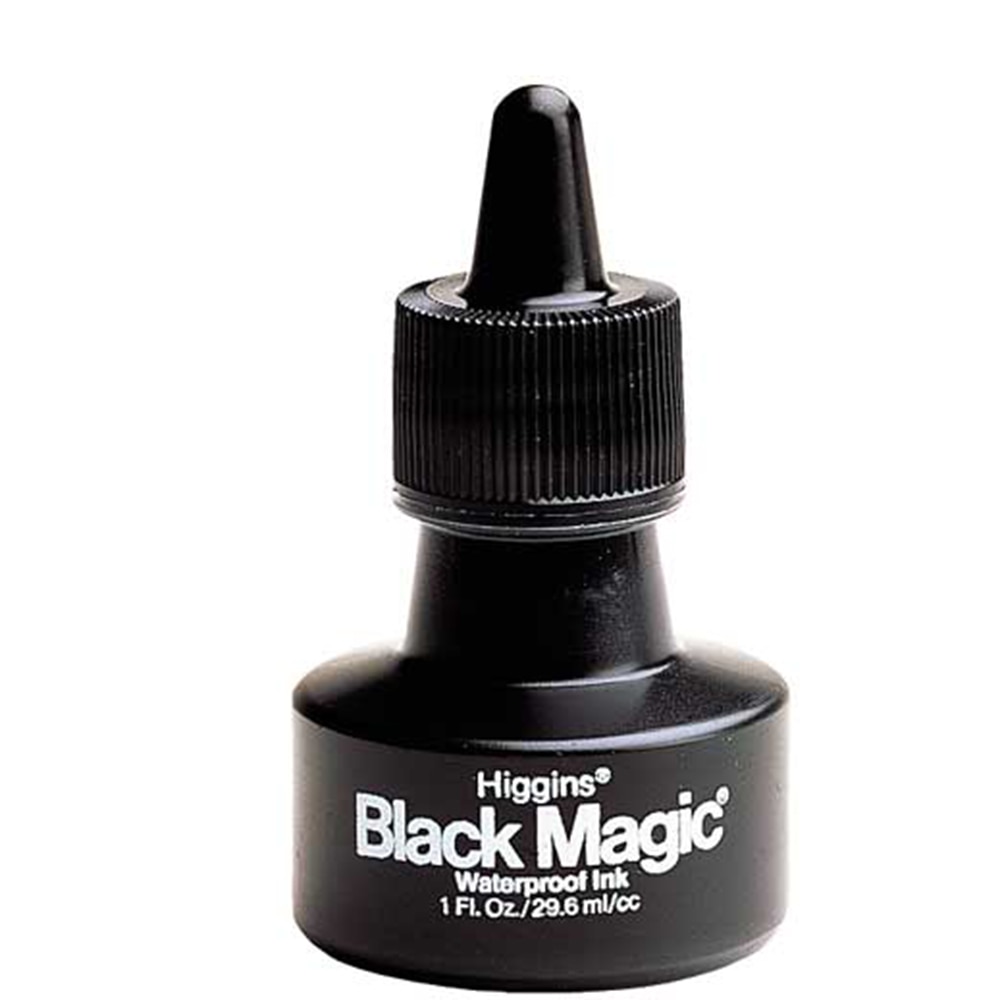 Black, Ink, Art & School, Higgins, Waterproof, Black Magic, 1 ounce, 1802